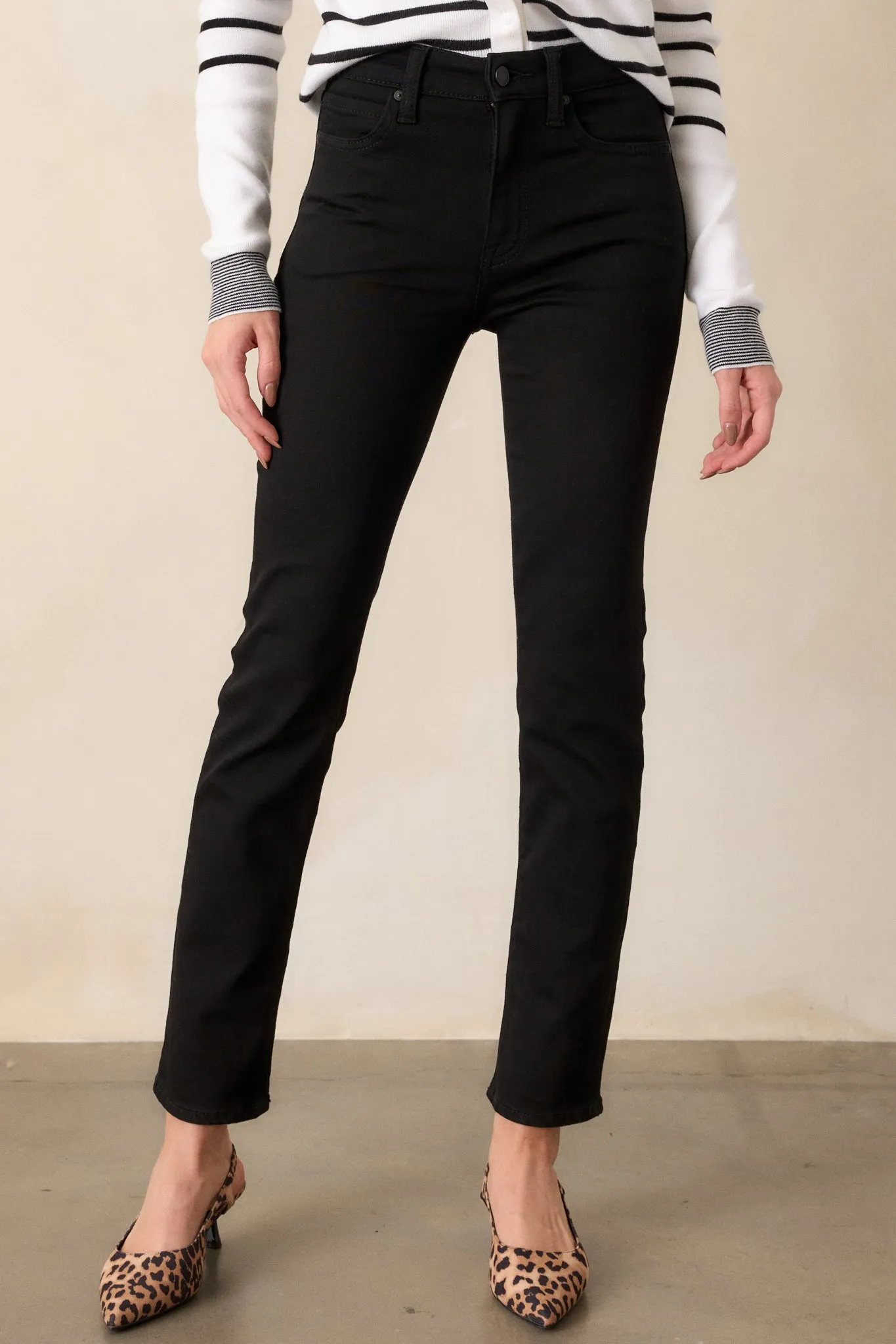 On Purpose Black Straight Leg Jeans