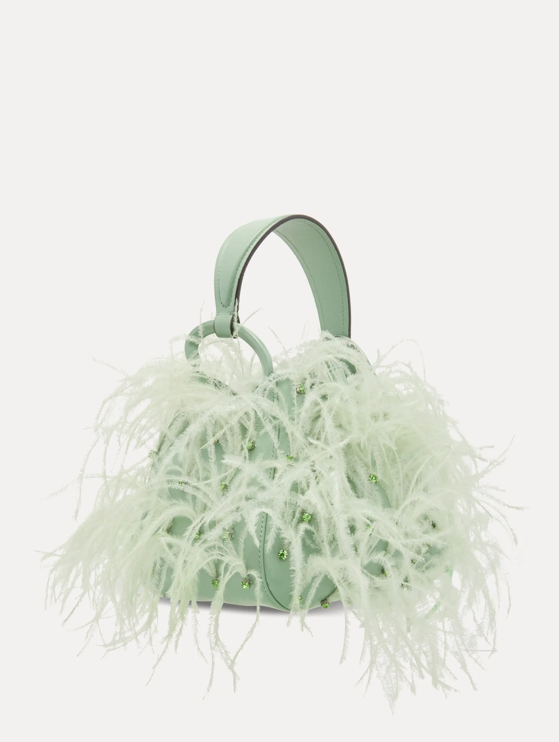 Ostrich Feather O Handle Bag