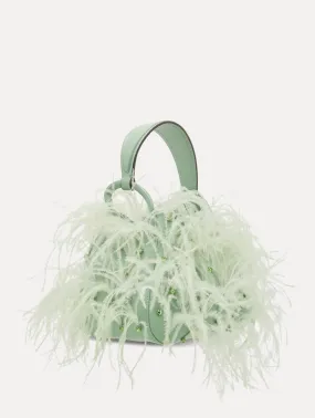 Ostrich Feather O Handle Bag