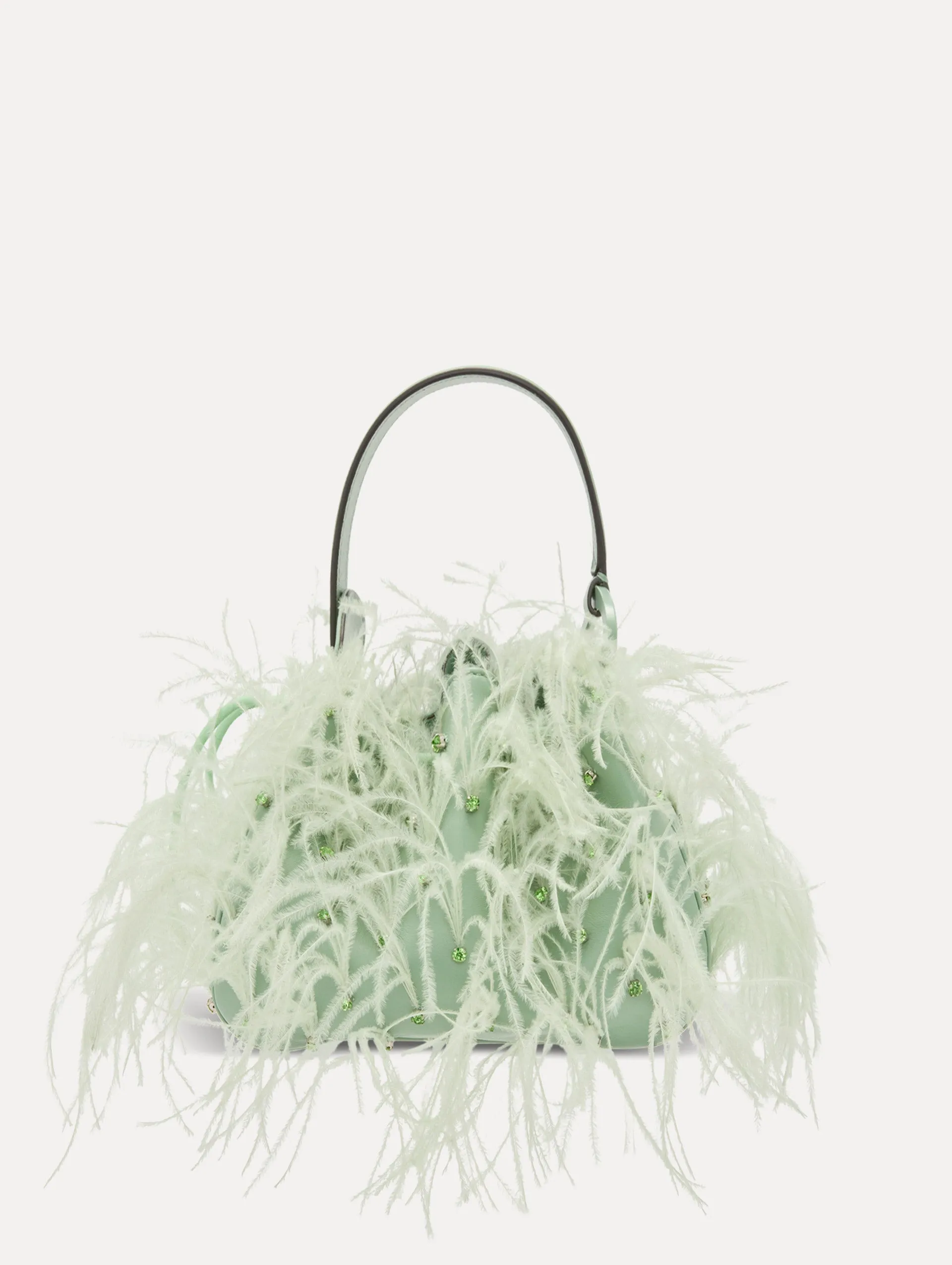 Ostrich Feather O Handle Bag