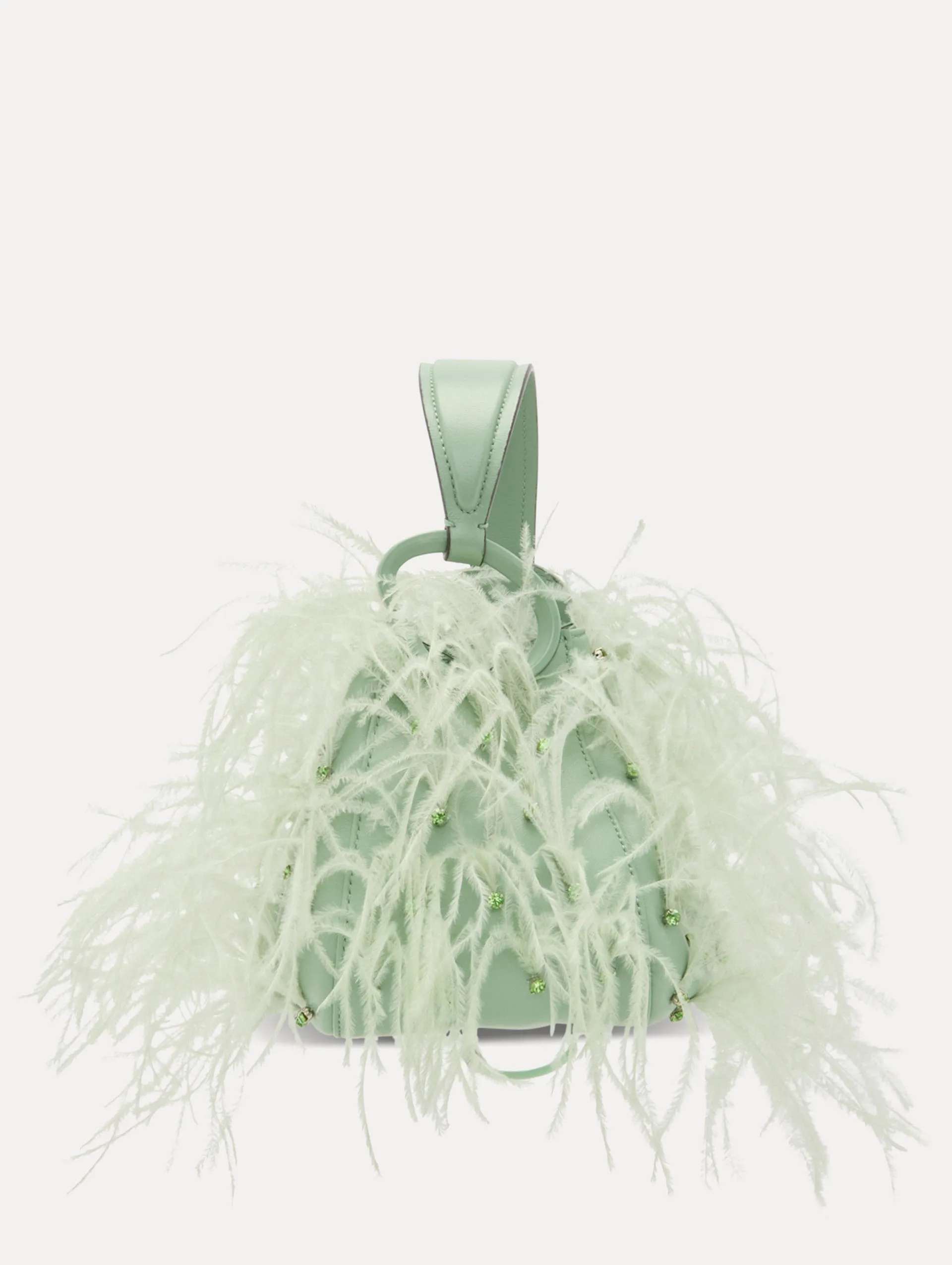 Ostrich Feather O Handle Bag