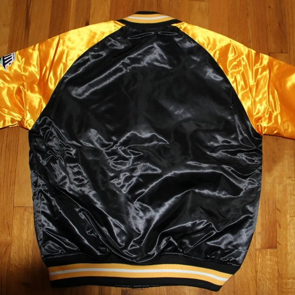 Pittsburgh Steelers Yellow and Black Super Bowl Satin Jacket