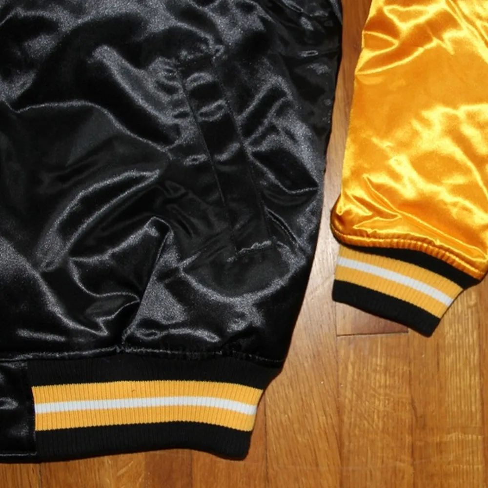 Pittsburgh Steelers Yellow and Black Super Bowl Satin Jacket