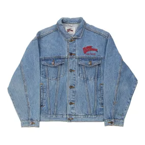 Planet Hollywood Embroidered Denim Jacket - Medium Blue Cotton Blend