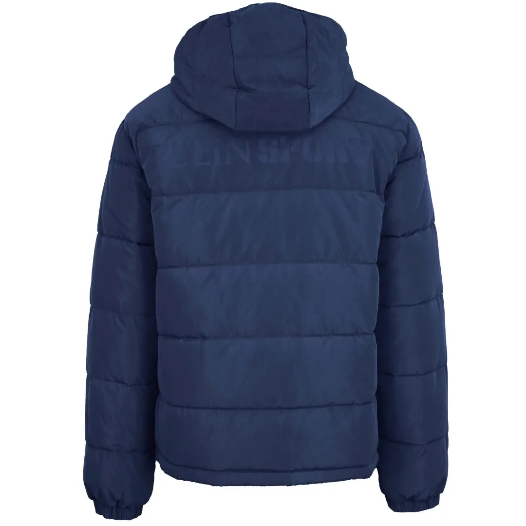 Plein Sport Bold Back Logo Padded Navy Blue Jacket