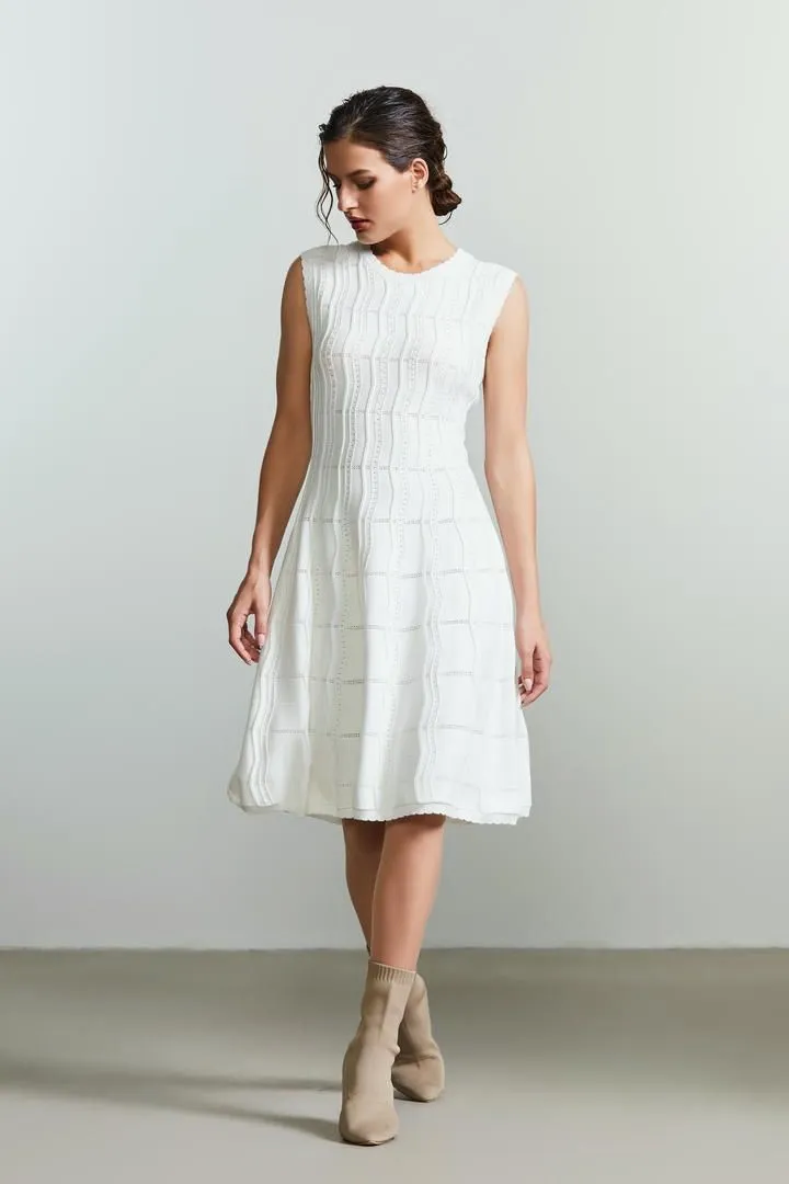 pointelle knit dress