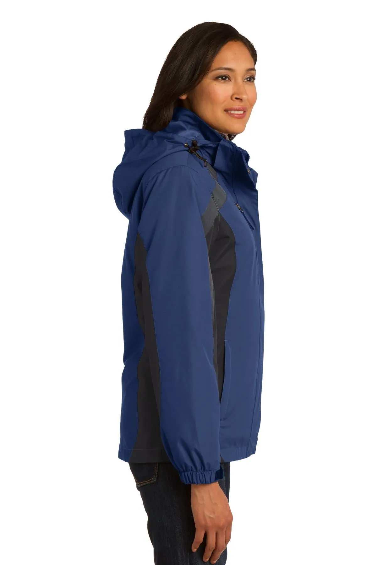 Port Authority Ladies Colorblock 3-in-1 Jacket L321 Admiral Blue/ Black/ Magnet Grey