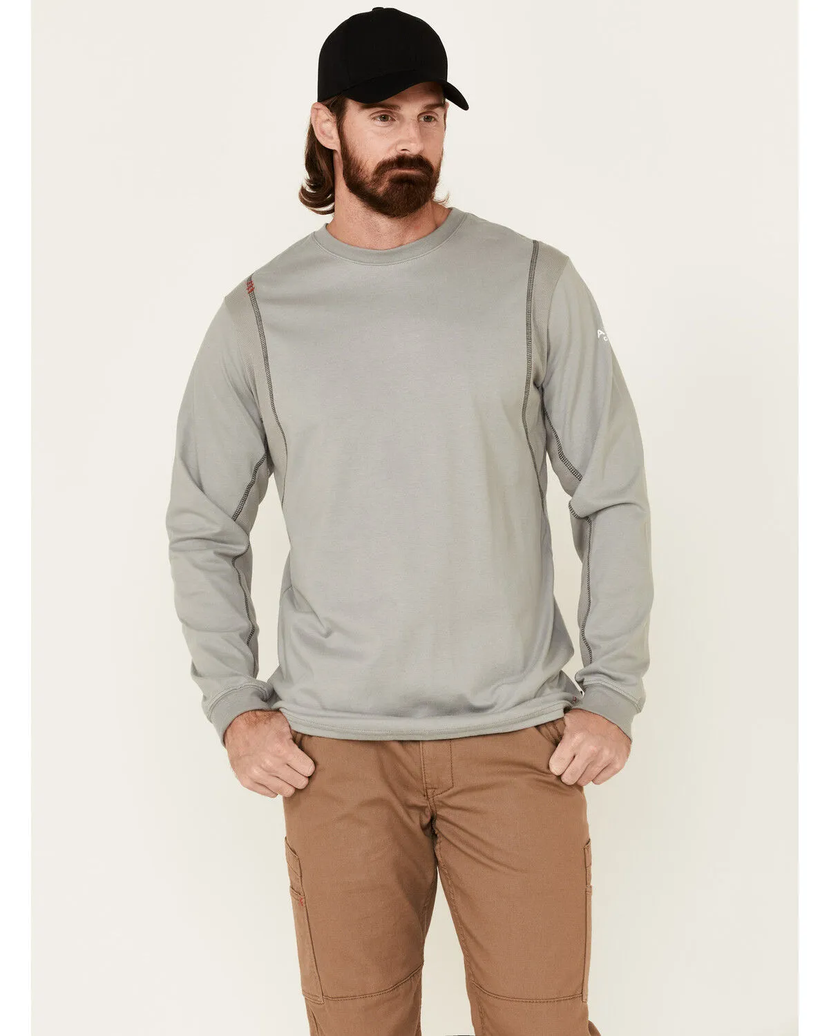 Product Name:  Ariat Men's Boot Barn Exclusive FR Crew Neck Long Sleeve T-Shirt