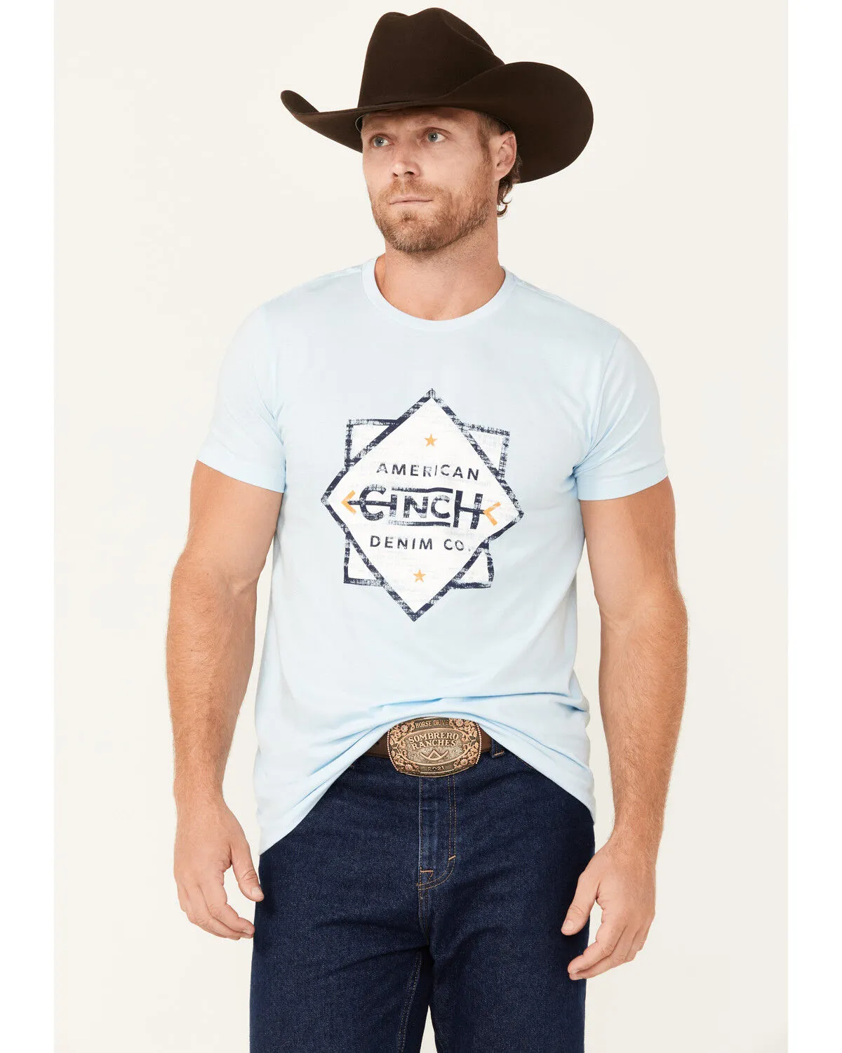 Product Name:  Cinch Men's Boot Barn Exclusive American Denim Co Diamond Short Sleeve Graphic T-Shirt