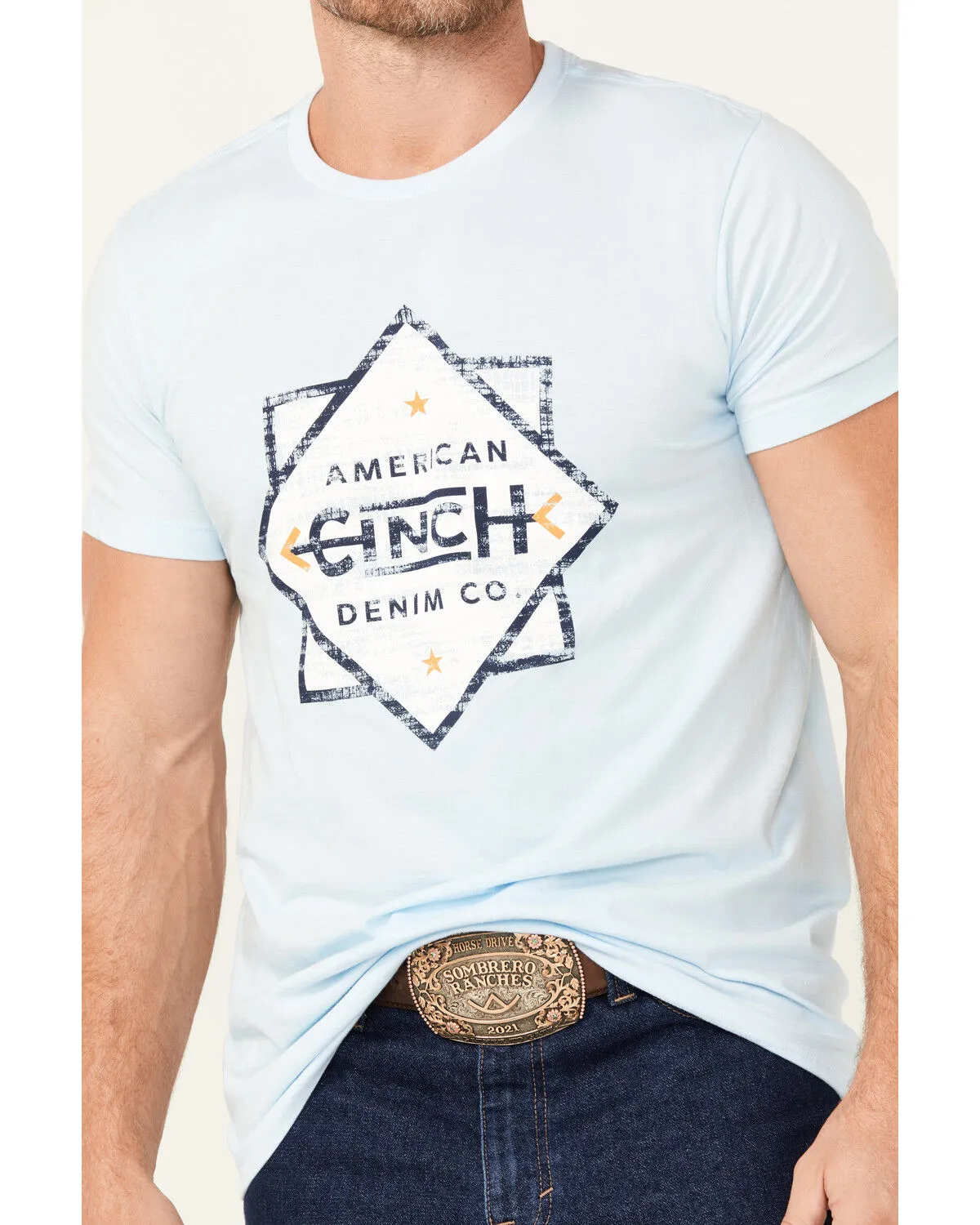 Product Name:  Cinch Men's Boot Barn Exclusive American Denim Co Diamond Short Sleeve Graphic T-Shirt