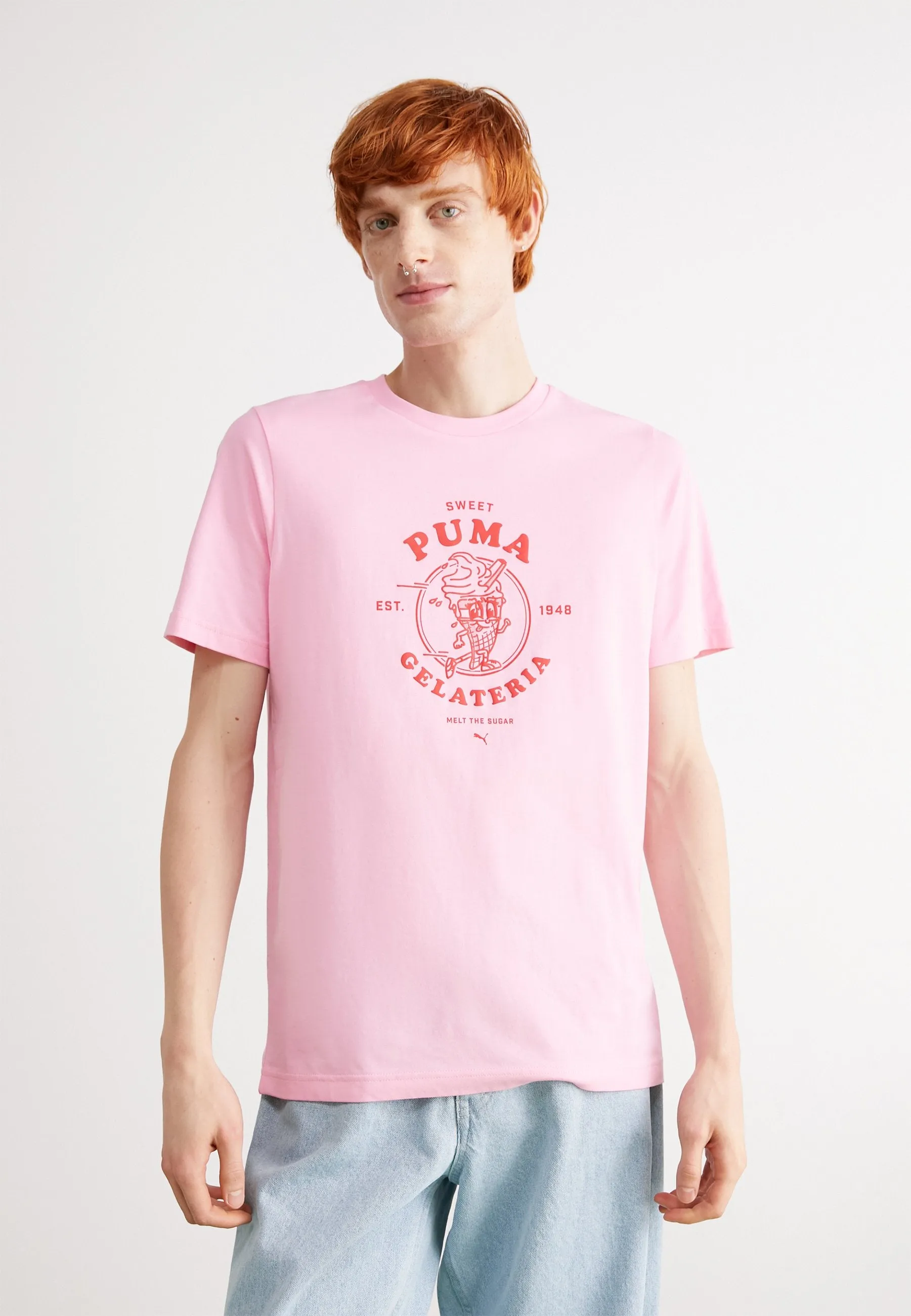 Puma 638319130 Mens Graphics Gelateria Tee Pink