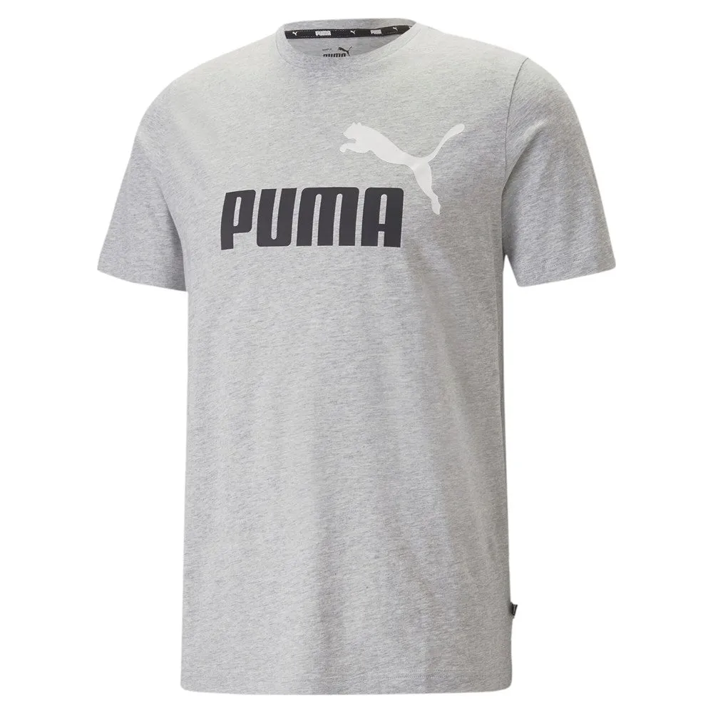 PUMA MEN'S ESSENTIALS+ 2 COLOUR LOGO GREY TEE