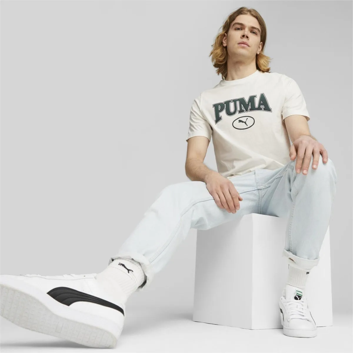 PUMA MEN'S SQUAD WHITE TEE