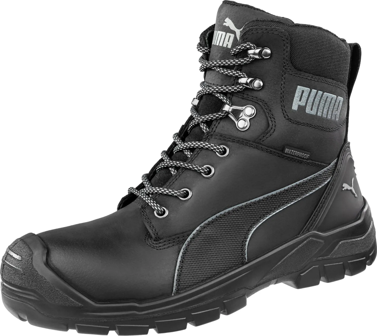 Puma Safety Mens Conquest Soft Toe CTX High EH WP Black Leather Work Boots