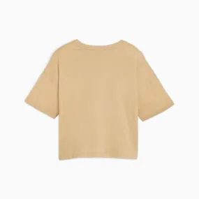 PUMA WOMEN'S ESS CROPPED BEIGE TEE