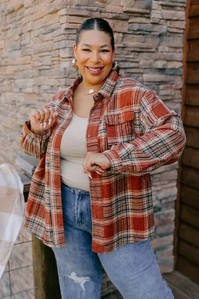 Pumpkin Spice Dreaming Plaid Jacket Curves