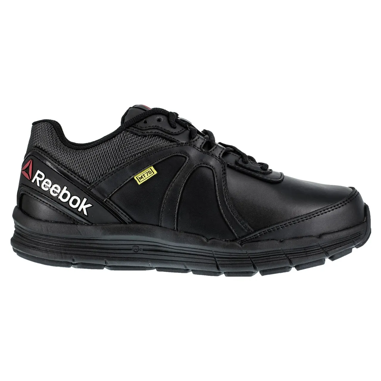 Reebok Work Men's Black Leather Work Shoes MetGuard ST SR Oxford