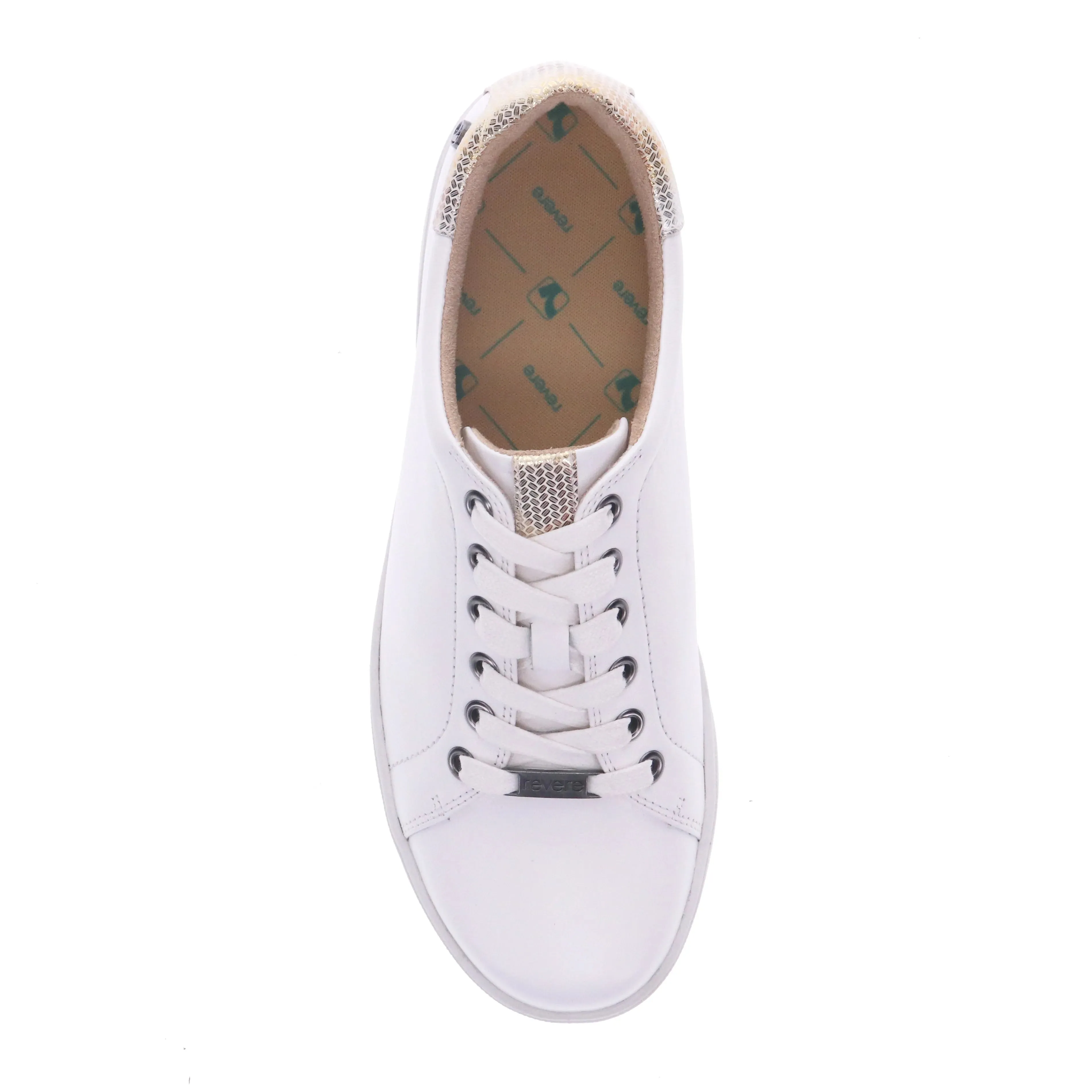 Revere Women’s Limoges Lace Up Sneaker Coconut Metallic Interest