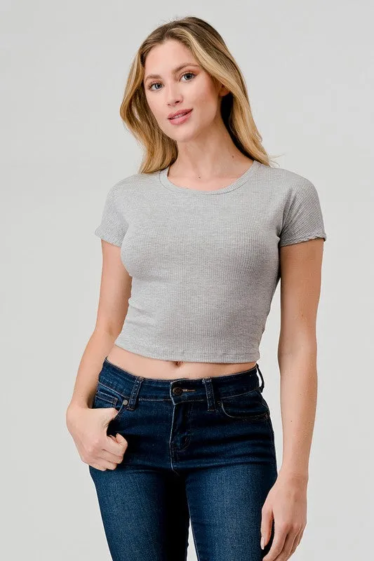 Ribbed Baby Tee Crop Top