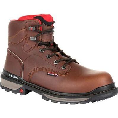 Rocky Men's Rams Horn Waterproof Composite Toe Work Boot in Dark Brown