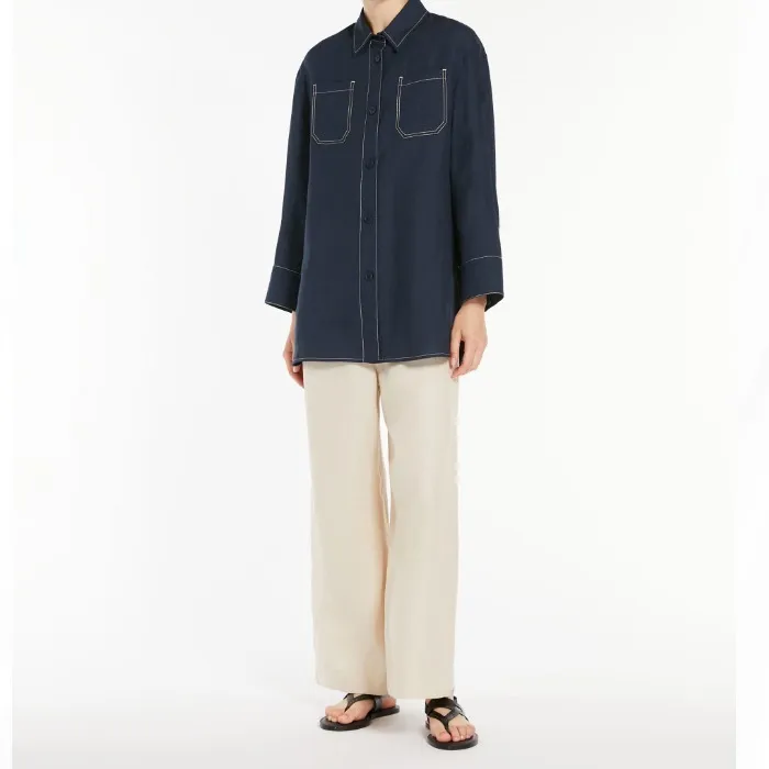 S Max Mara  |Casual Style Linen Long Sleeves Party Style Office Style