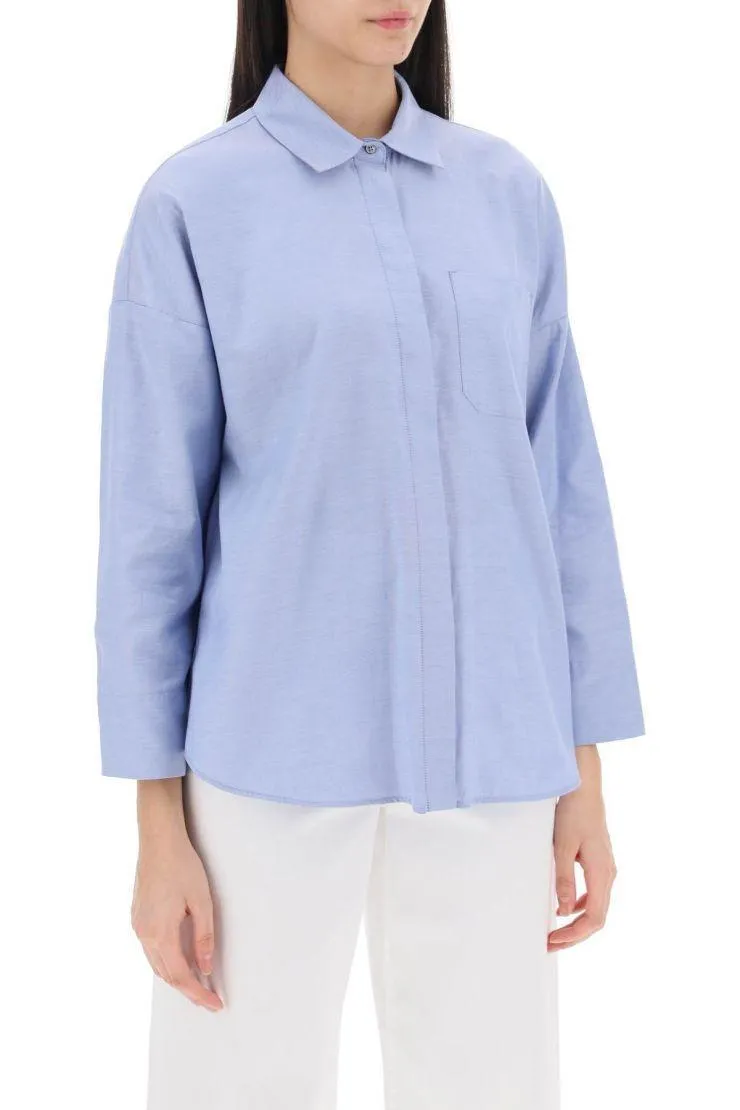 S Max Mara  |Casual Style Long Sleeves Plain Cotton Office Style