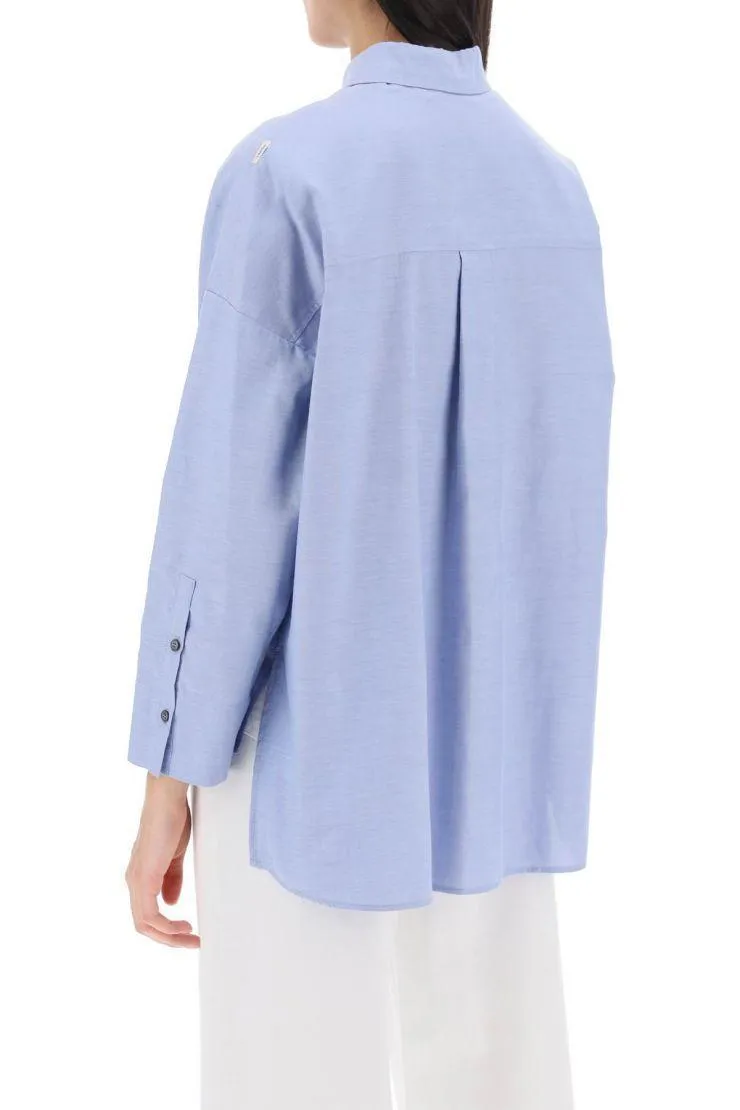 S Max Mara  |Casual Style Long Sleeves Plain Cotton Office Style