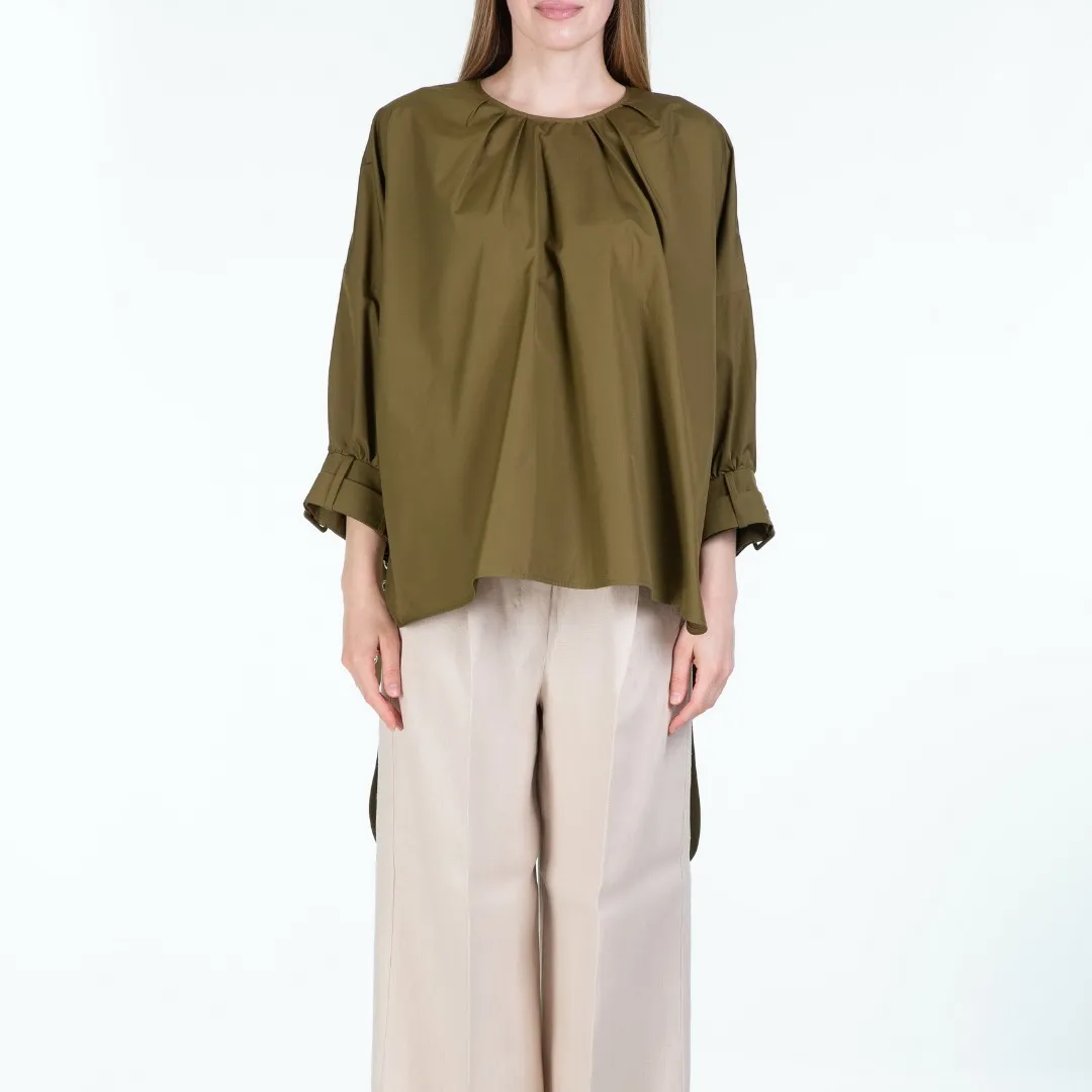 S Max Mara  |Casual Style Long Sleeves Plain Cotton Oversized