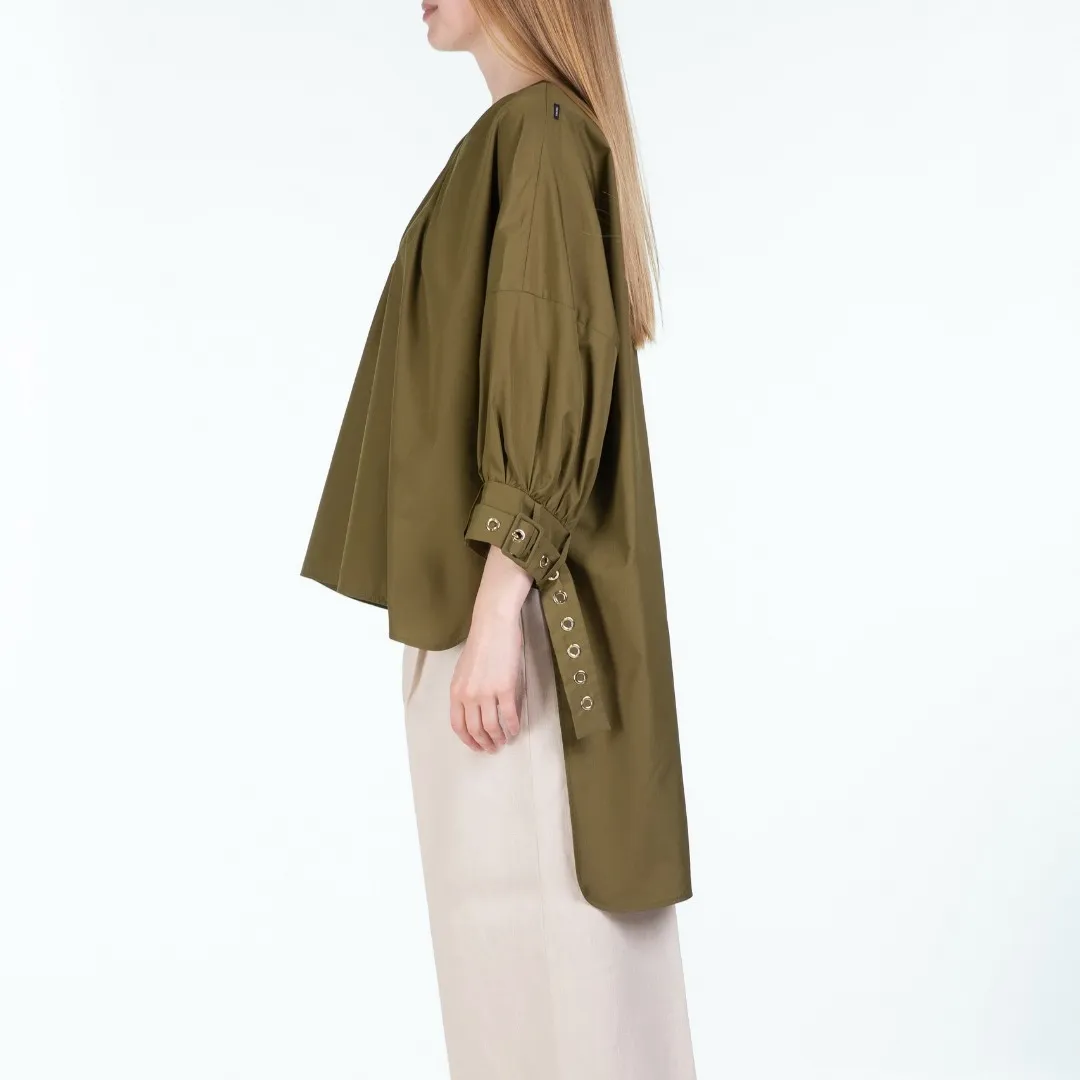 S Max Mara  |Casual Style Long Sleeves Plain Cotton Oversized