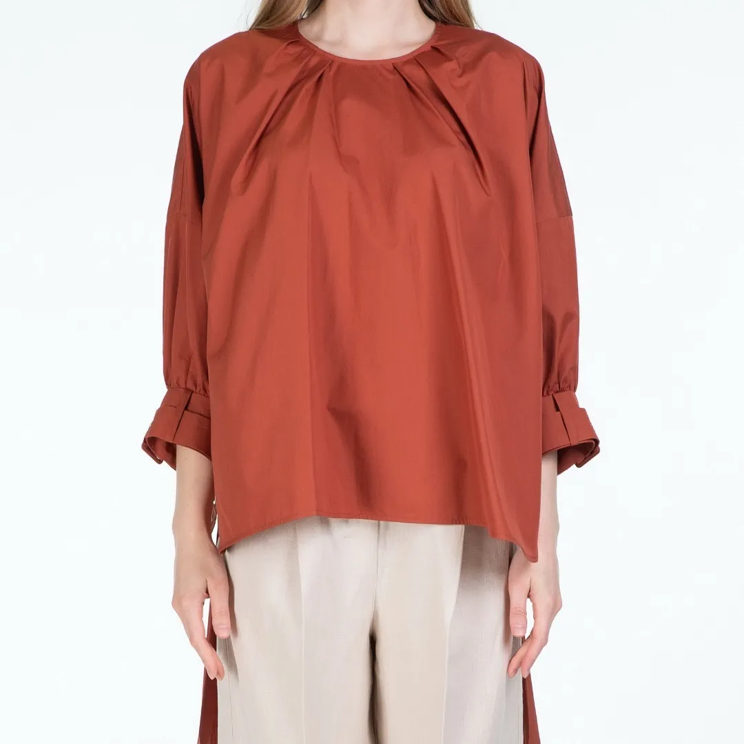 S Max Mara  |Casual Style Long Sleeves Plain Cotton Oversized