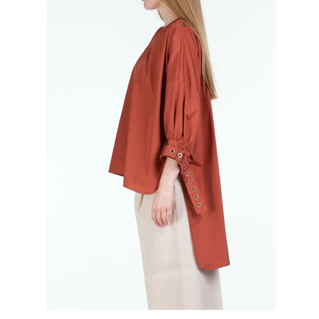 S Max Mara  |Casual Style Long Sleeves Plain Cotton Oversized