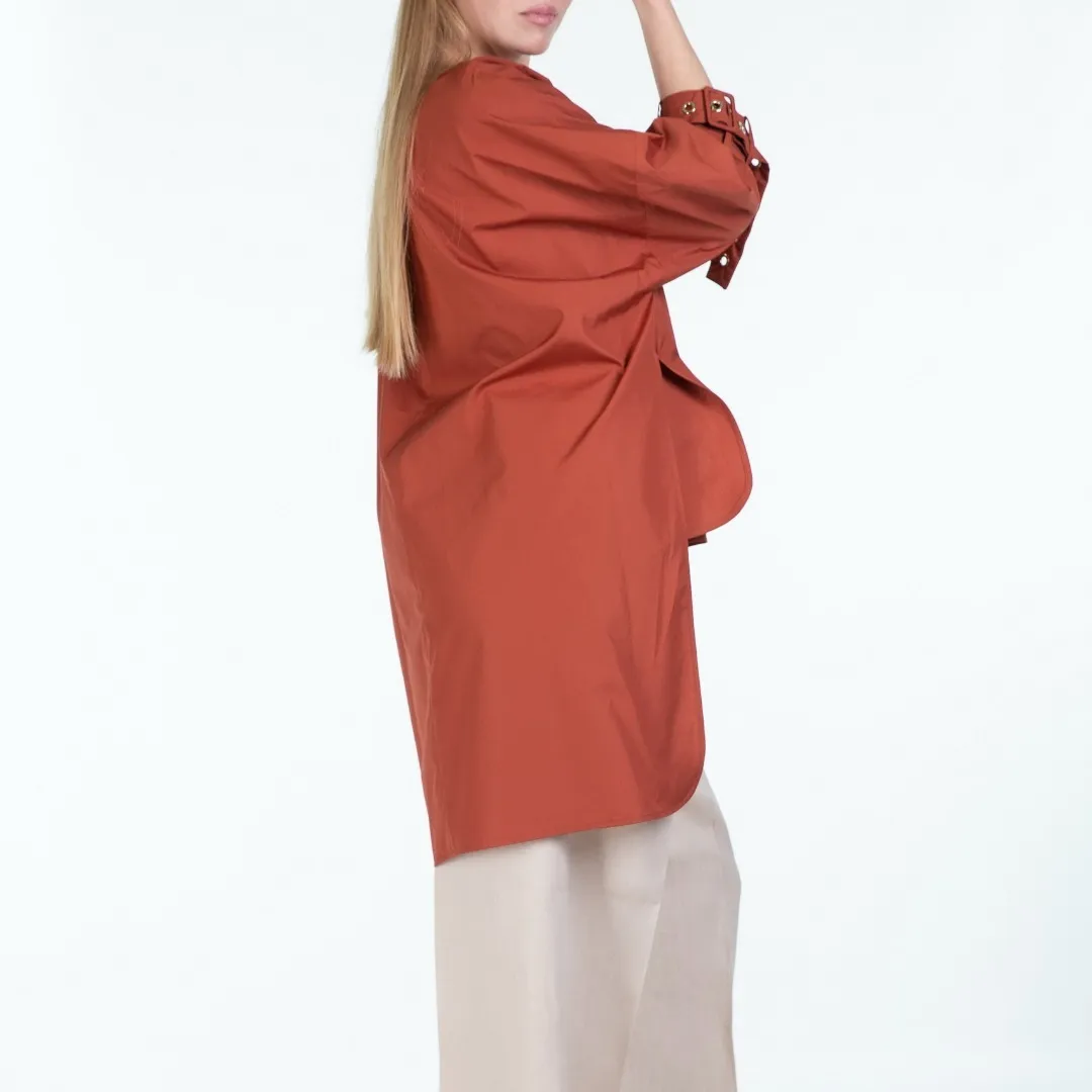 S Max Mara  |Casual Style Long Sleeves Plain Cotton Oversized