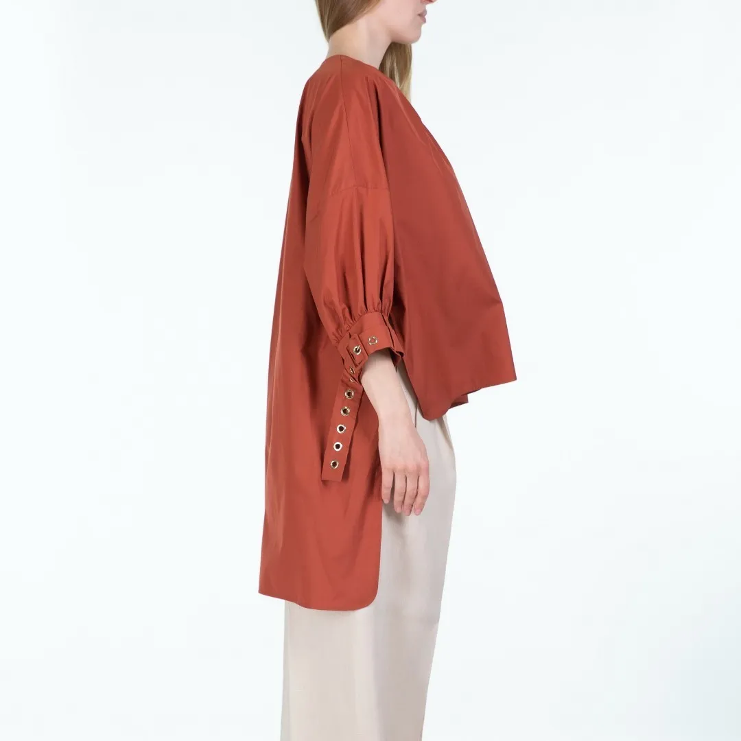 S Max Mara  |Casual Style Long Sleeves Plain Cotton Oversized