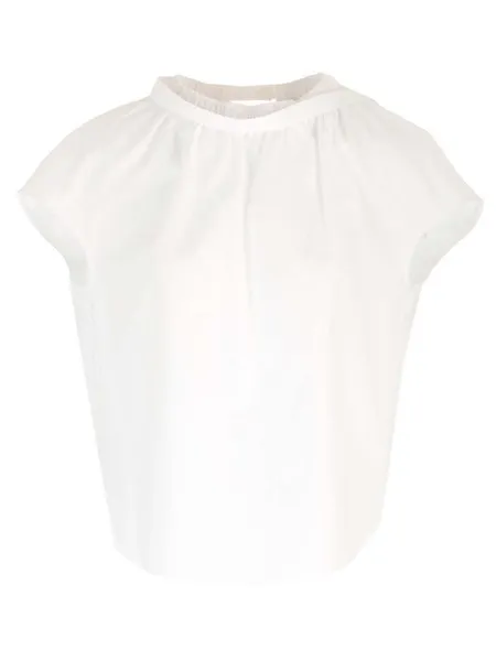 S Max Mara  |Casual Style Plain Cotton Short Sleeves Office Style