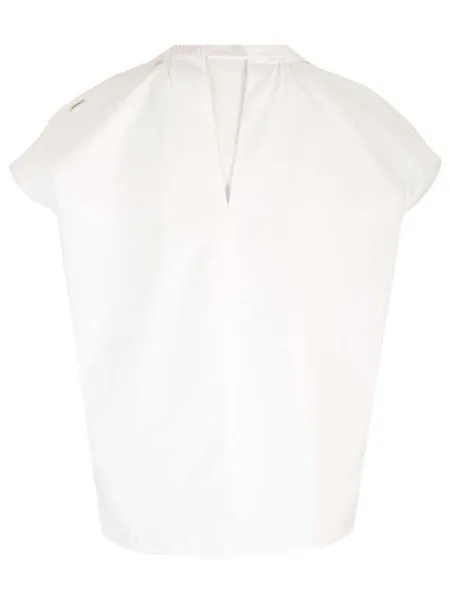 S Max Mara  |Casual Style Plain Cotton Short Sleeves Office Style