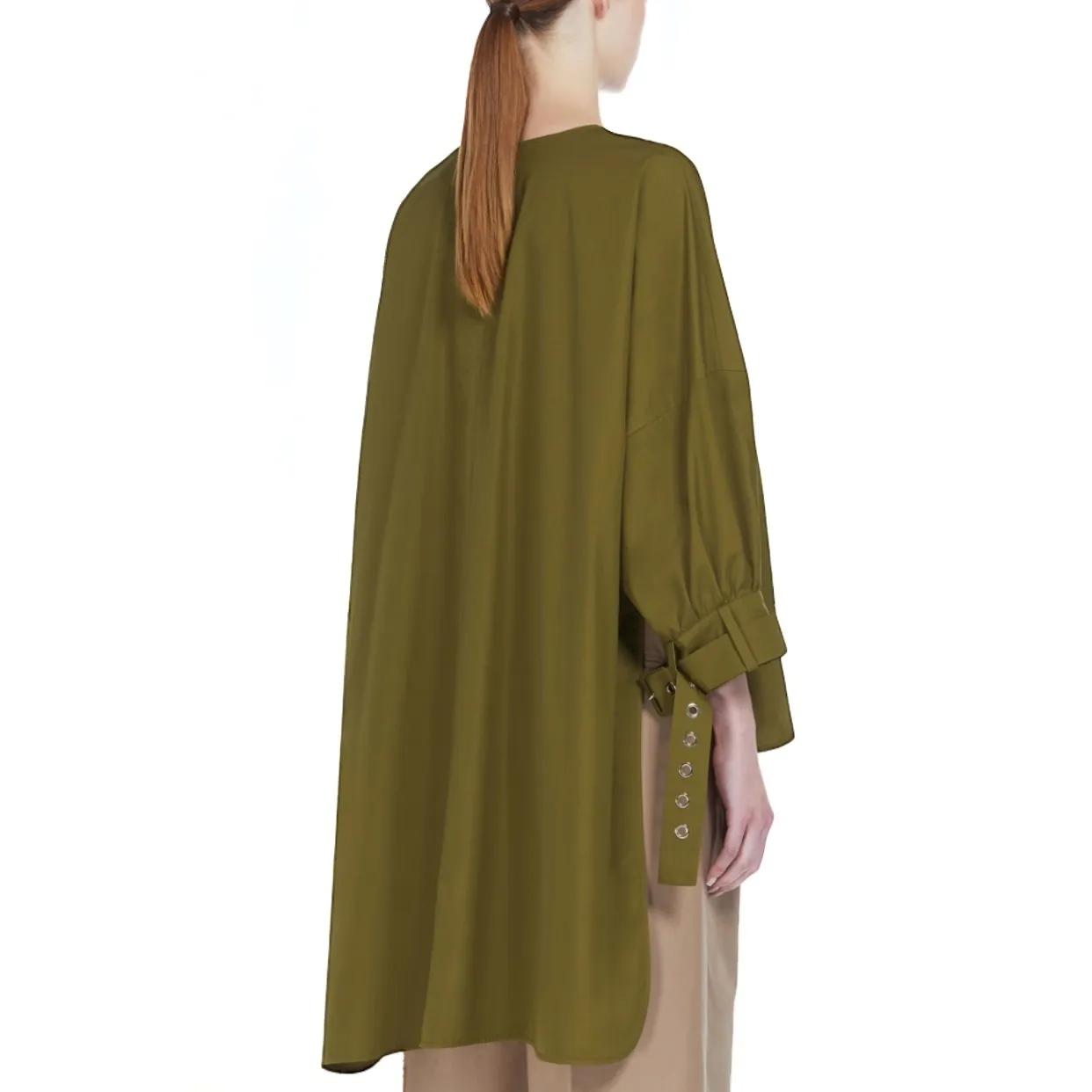 S Max Mara  |Cropped Plain Cotton Office Style Oversized Elegant Style