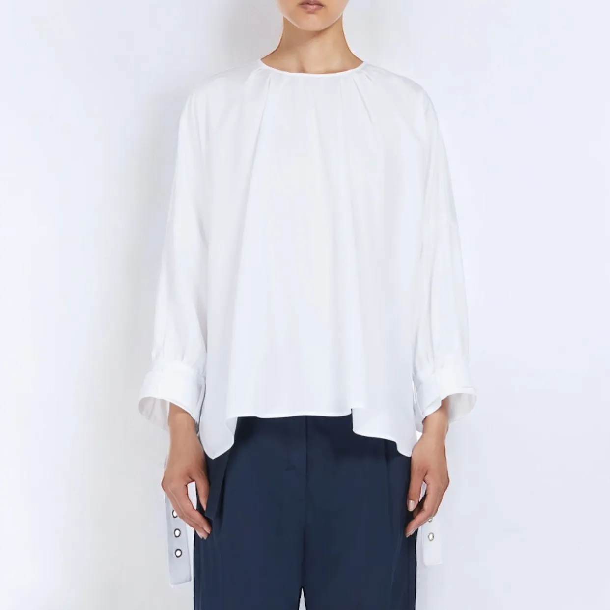 S Max Mara  |Cropped Plain Cotton Office Style Oversized Elegant Style