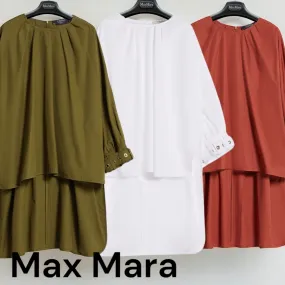 S Max Mara  |Cropped Plain Cotton Office Style Oversized Elegant Style