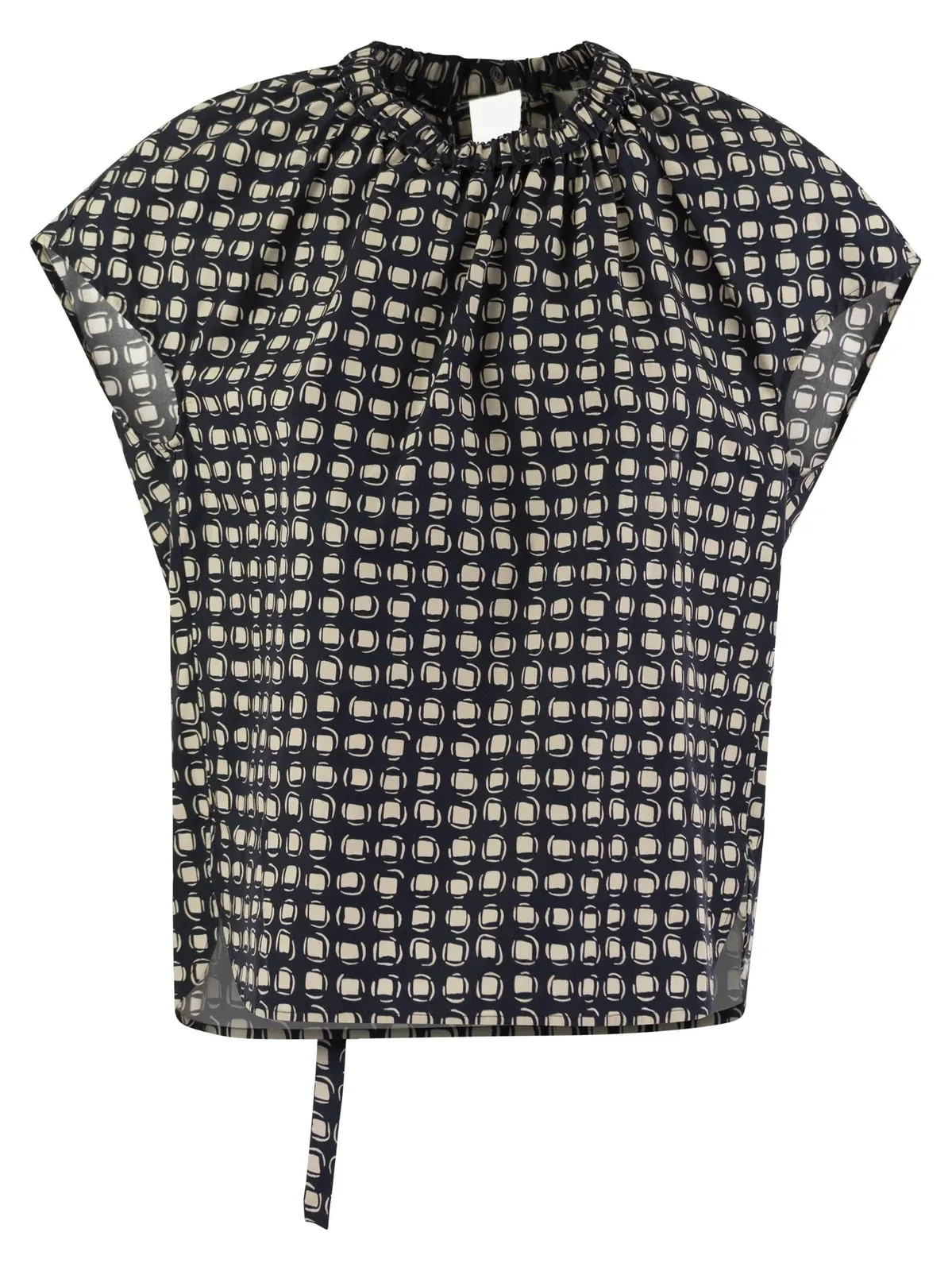 S Max Mara  |Dots Cotton Short Sleeves Elegant Style Shirts & Blouses