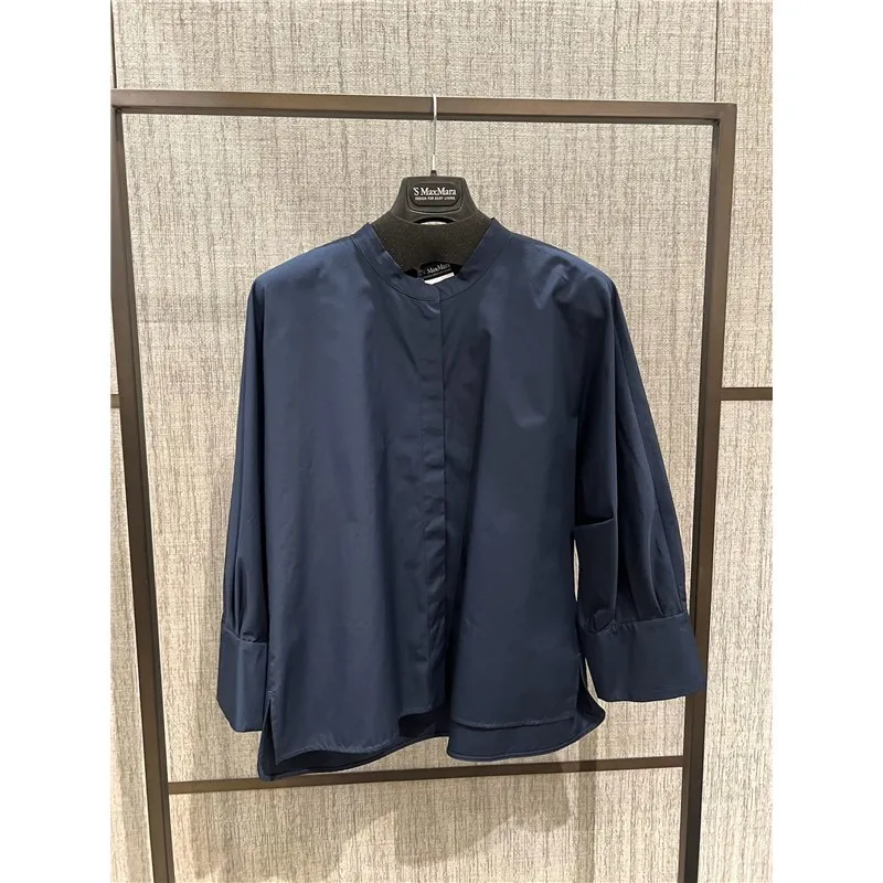 S Max Mara  |Plain Cotton Office Style Elegant Style Shirts & Blouses