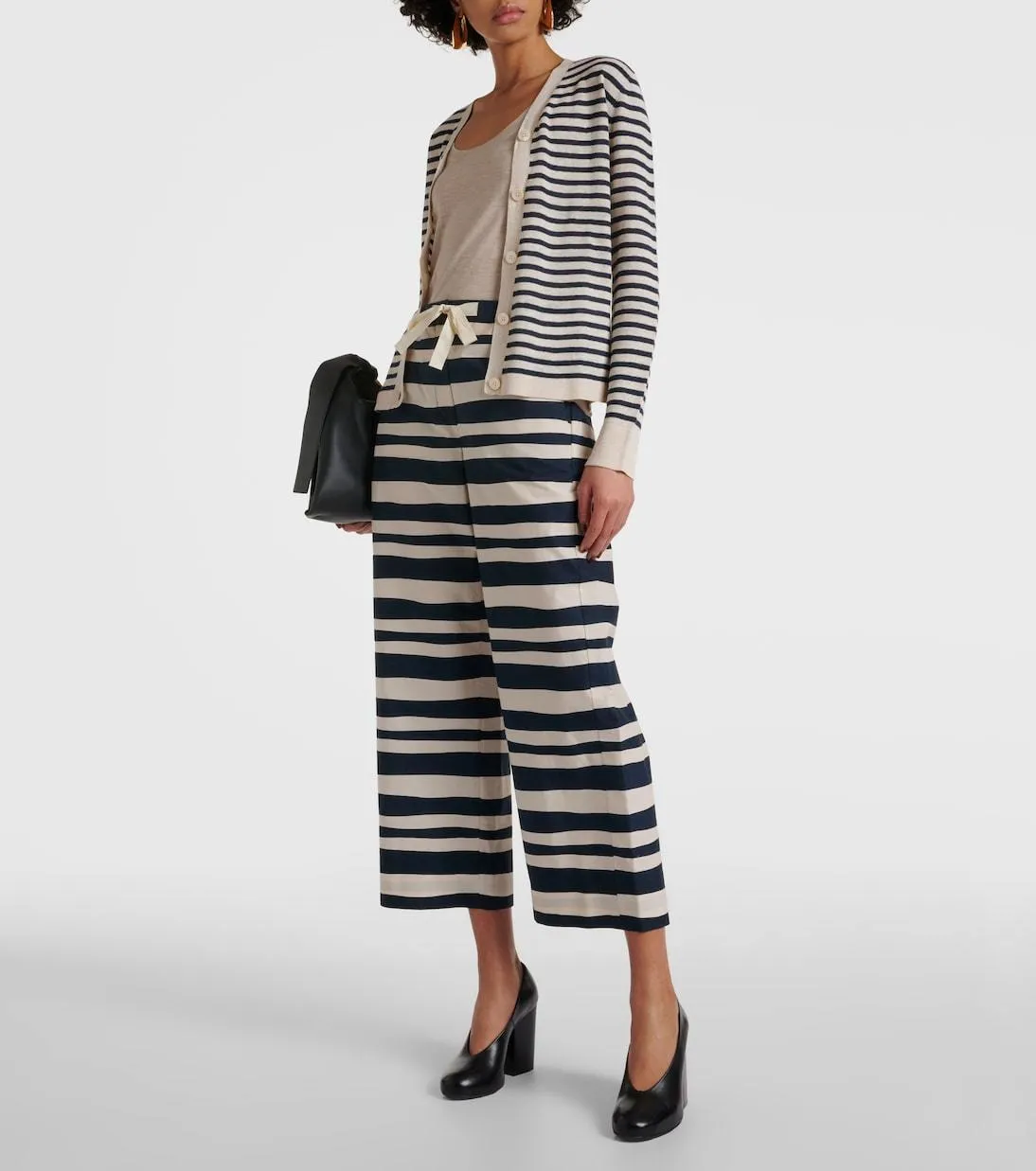 S Max Mara  |Stripes Casual Style Linen Long Sleeves Cardigans