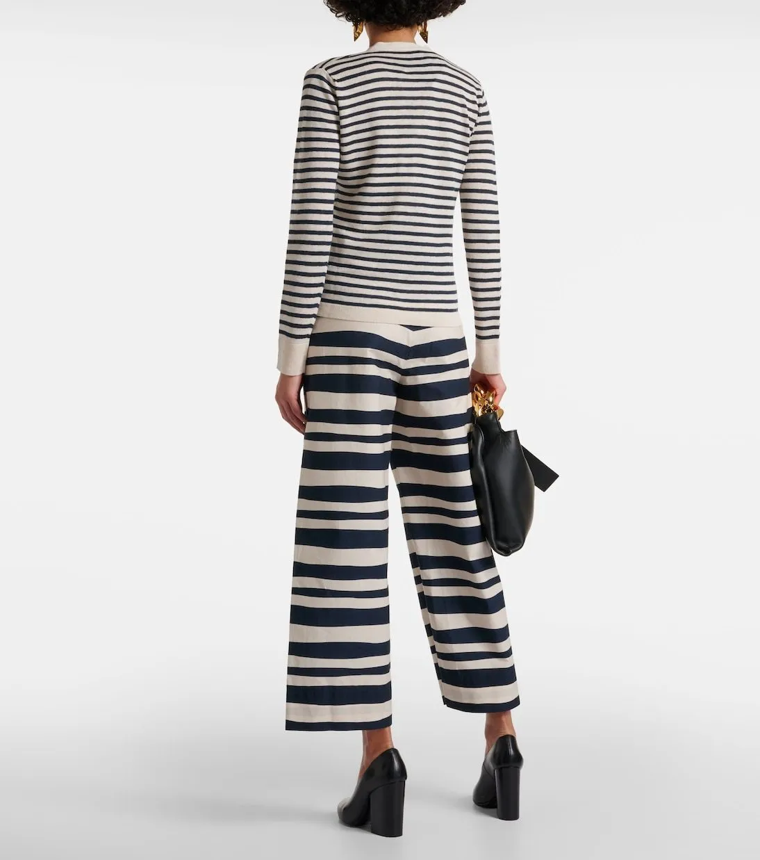 S Max Mara  |Stripes Casual Style Linen Long Sleeves Cardigans