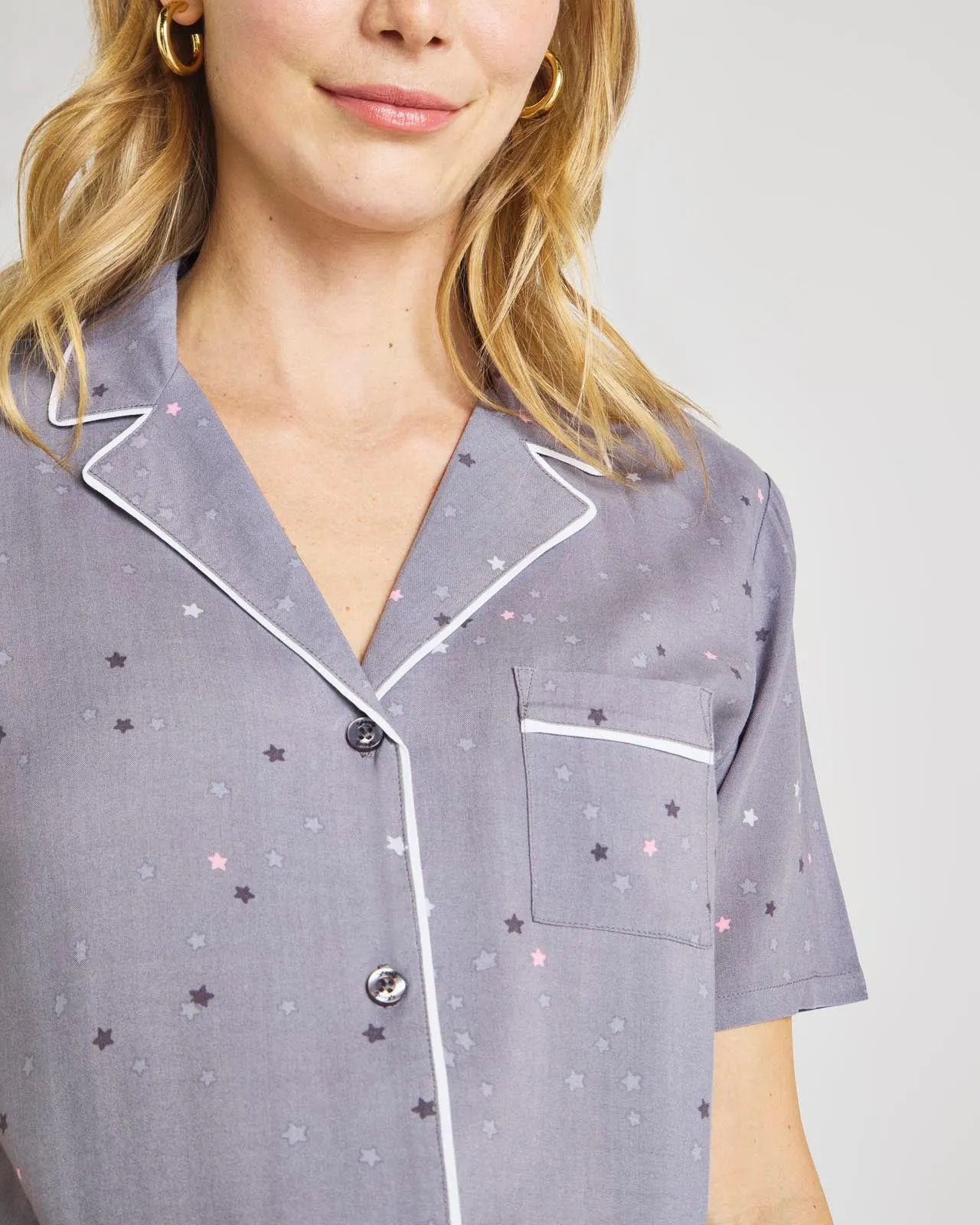 Scattered Star Notch Top & Crop Pant PJ Set