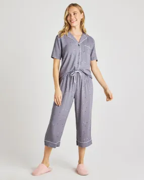 Scattered Star Notch Top & Crop Pant PJ Set