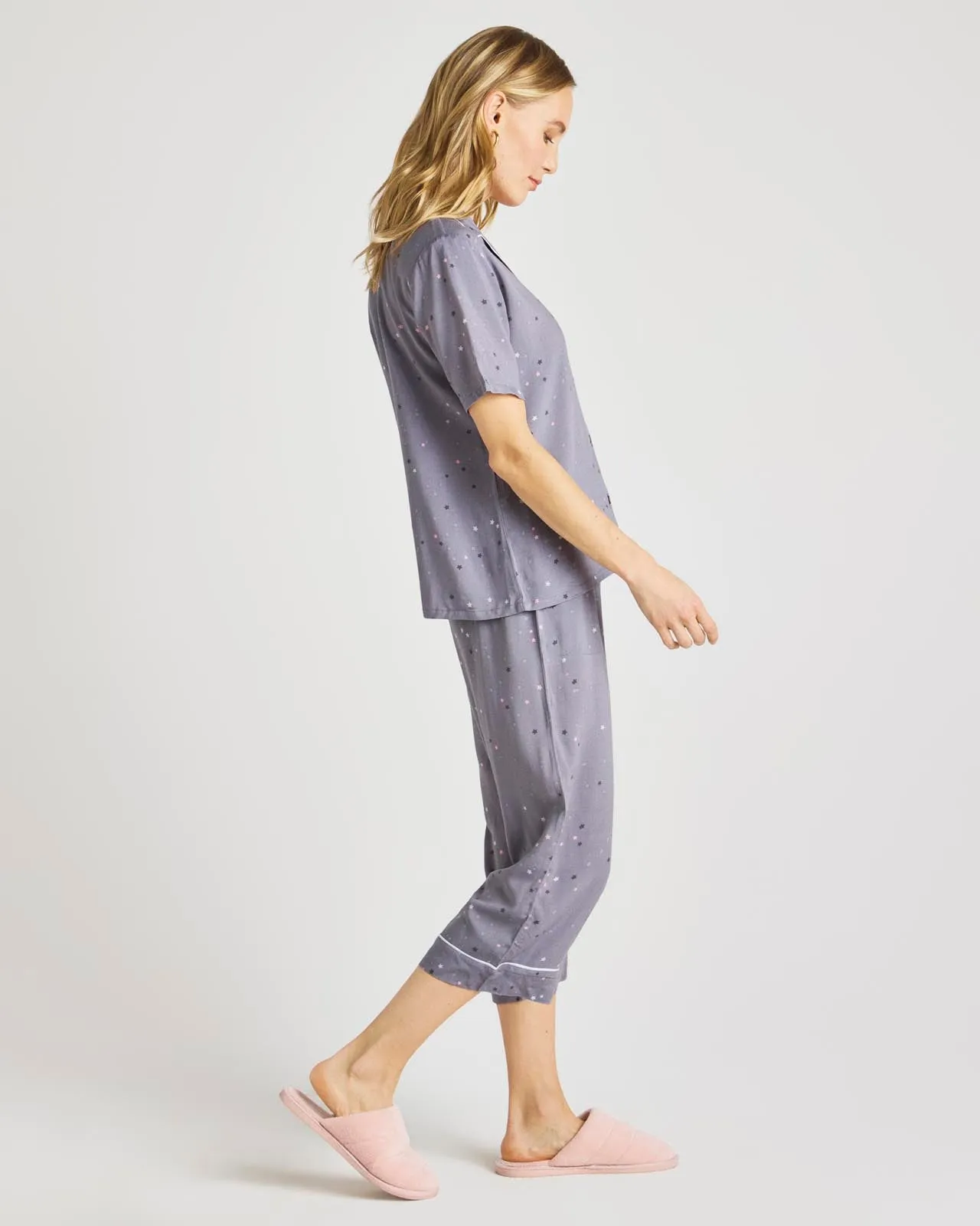 Scattered Star Notch Top & Crop Pant PJ Set