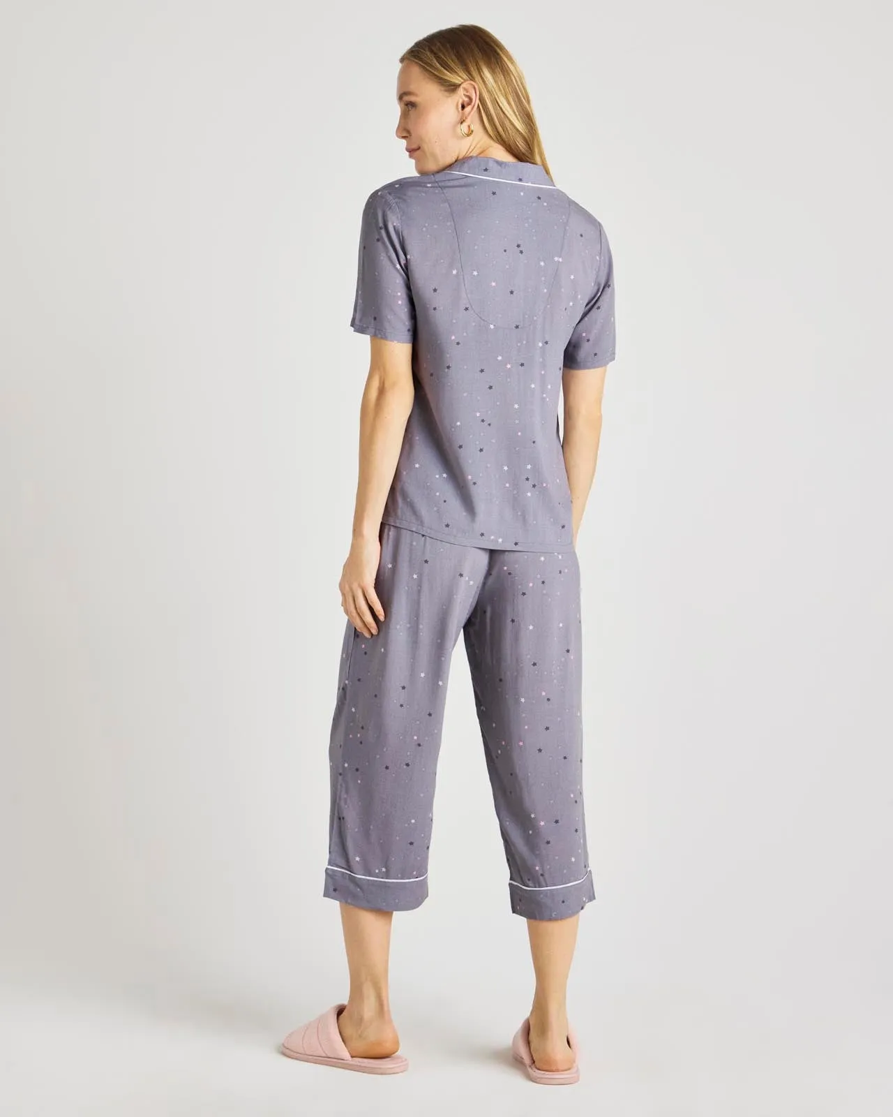 Scattered Star Notch Top & Crop Pant PJ Set