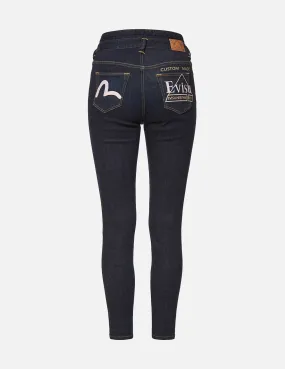 Seagull and Logo Print Skinny Jeans