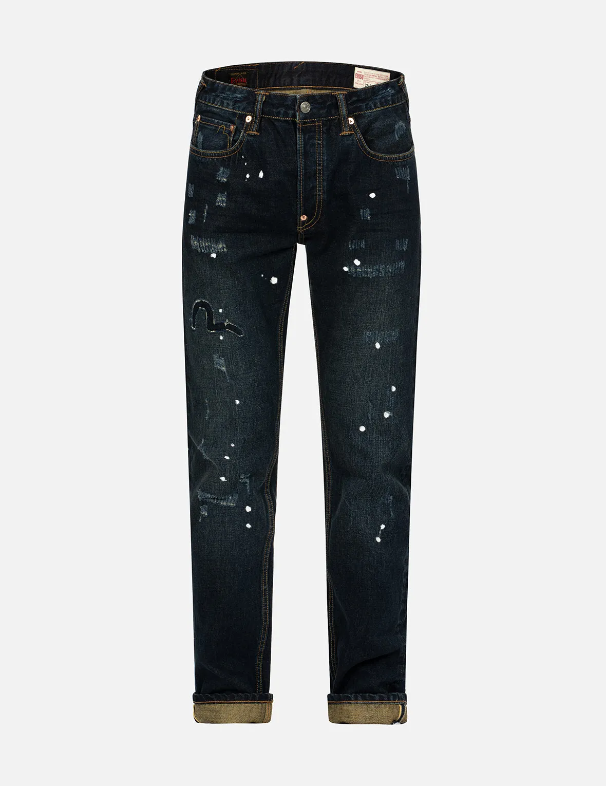 Seagull Print Slim Fit Denim Jeans #2010