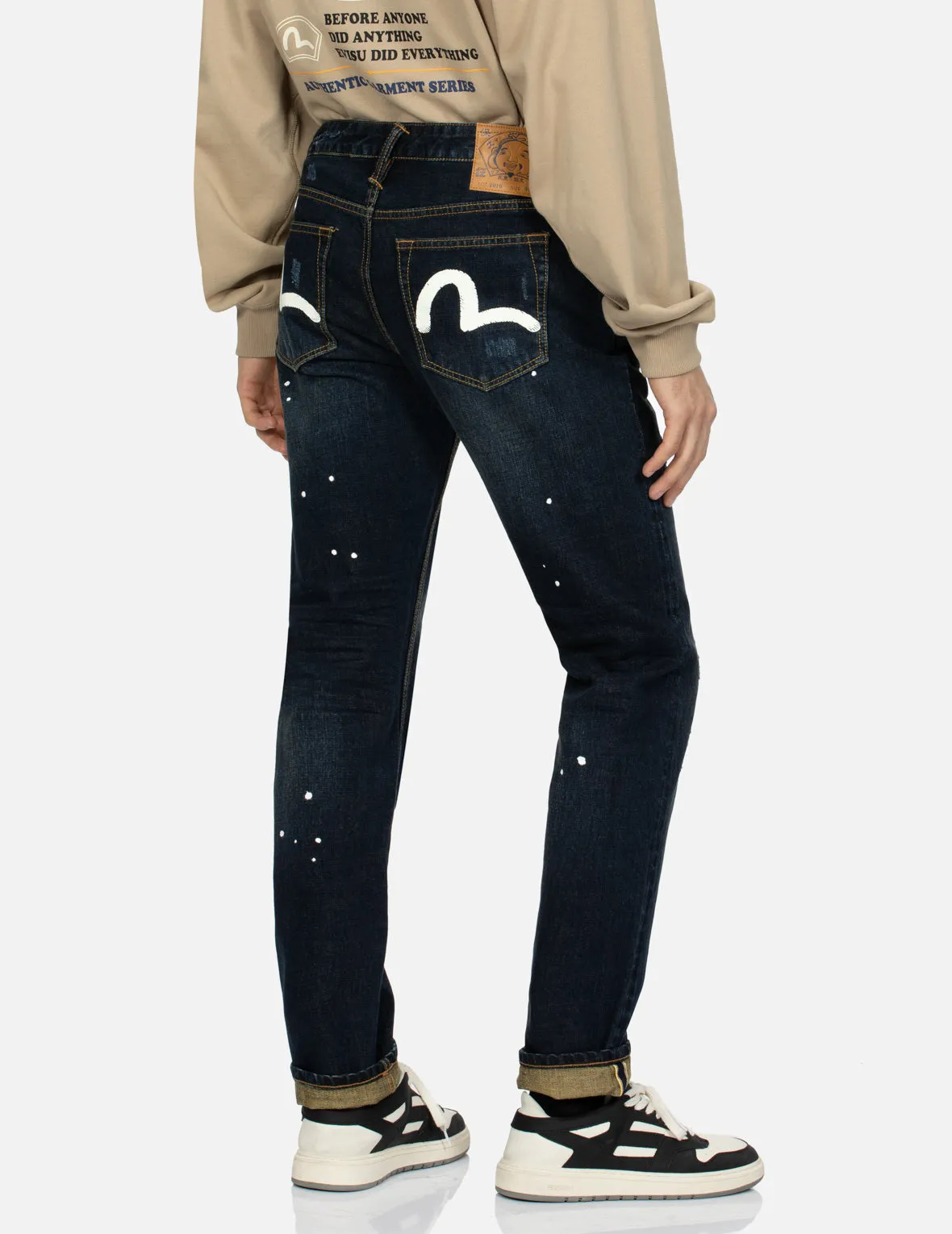 Seagull Print Slim Fit Denim Jeans #2010