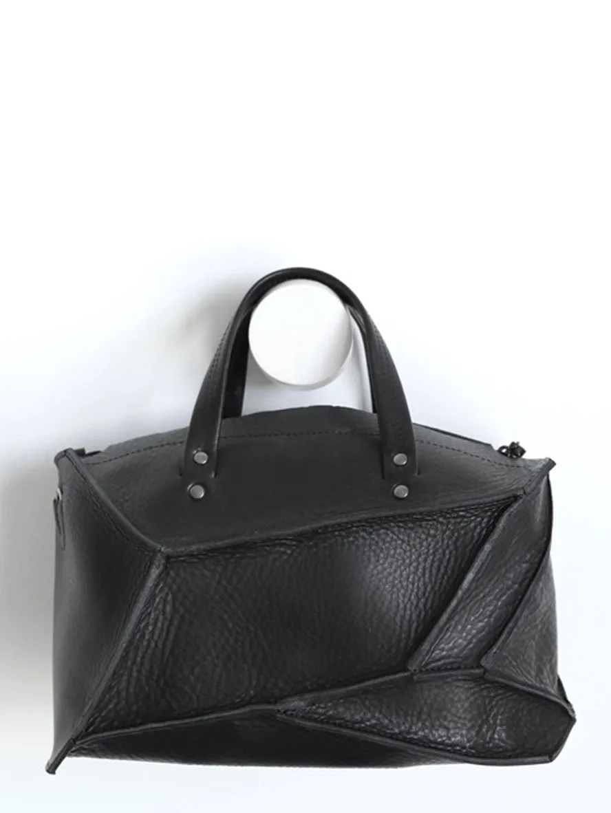 Small Black Collapse Eve Bag